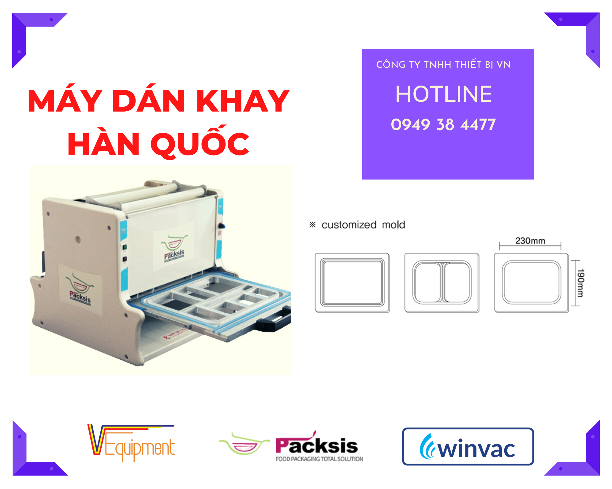 MÁY DÁN MIỆNG KHAY PACKSIS MS3
